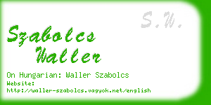 szabolcs waller business card